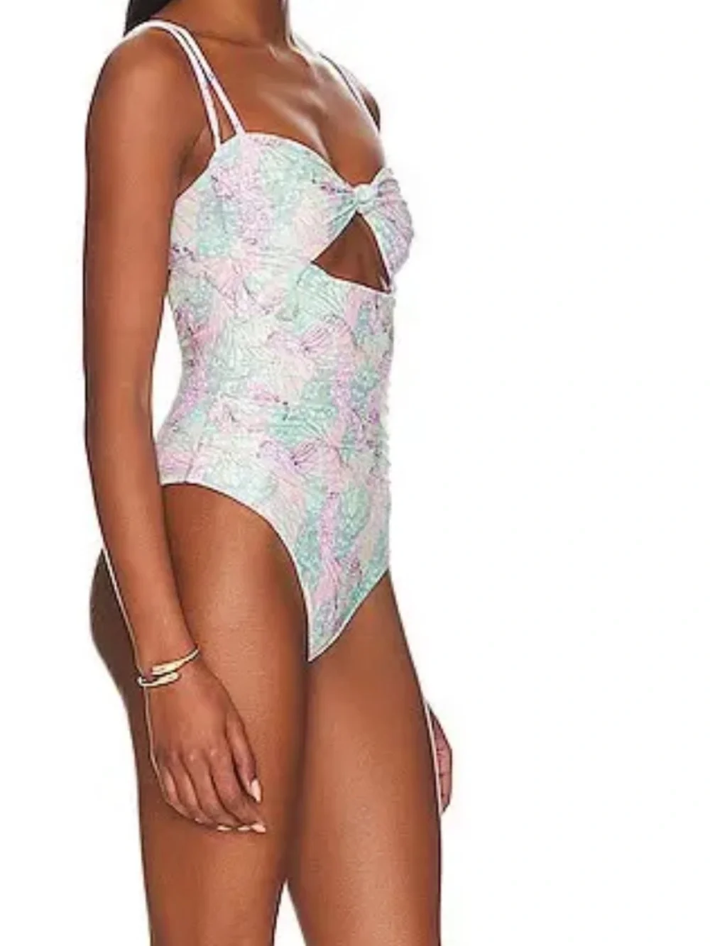 LPA Carlita One Piece Swimsuit in Pink Teal Ali Revolve Size Medium